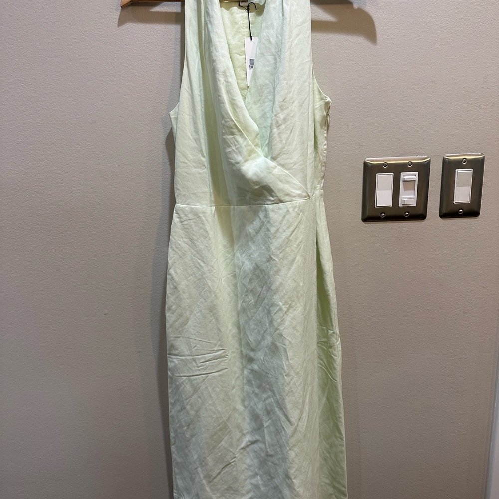 Banana Republic Pale Yellow/Lime Sheath Dress for Wedding Guest NWT